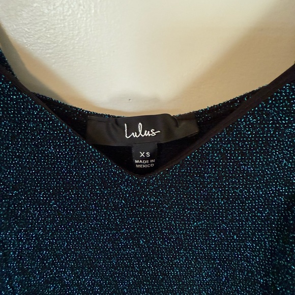 Lulu’s Metallic Teal Bodycon Dress Size XS - Picture 11 of 16